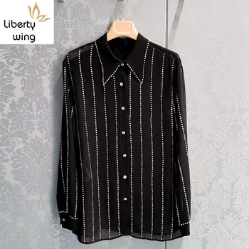 Spring Summer Women Bling Sequined Long Sleeve Shirts Sexy See Through Loose Fit Chiffon Blouse Harajuku Tops Shirt
Spring Summer Women Bling Sequined Long Sleeve Shirts Sexy See Through Loose Fit Chiffon Blouse Harajuku Tops Shirt