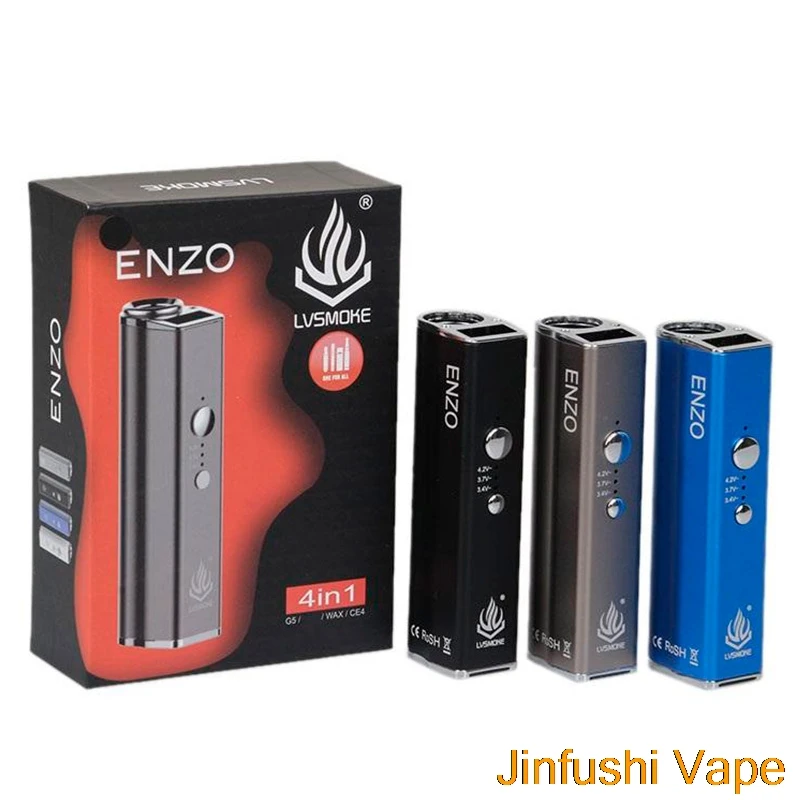 

Authentic Lvsmoke Enzo Mod Battery 450mAh Variable Voltage Vape Box 510 Thread for Pods Thick Oil Wax Dry Herb Liquid Cartridges