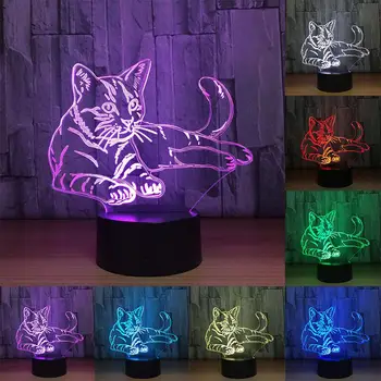 Colorful Cute Cat 3D Illusion Desk Decor Lamp Acrylic LED Night Light Kids Gift 
Colorful Cute Cat 3D Illusion Desk Decor Lamp Acrylic LED Night Light Kids Gift