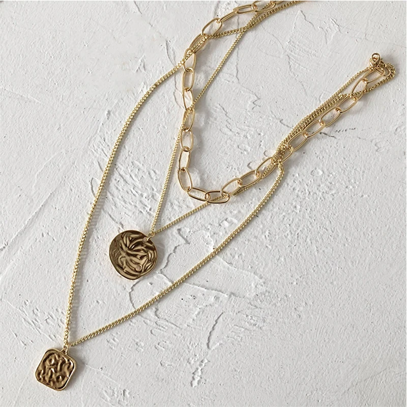 SRCOI Multilayer Carved Square Round Coin Choker Necklace Bohemia Geometric Metal Lock Chunky Chain Long Necklace Women Jewelry
SRCOI Multilayer Carved Square Round Coin Choker Necklace Bohemia Geometric Metal Lock Chunky Chain Long Necklace Women Jewelry