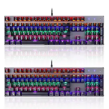 Universal RGB USB Wired Mechanical Keyboard 104 keys Russian English Gaming Keyboards for Desktop Computer Laptop PC
Universal RGB USB Wired Mechanical Keyboard 104 keys Russian English Gaming Keyboards for Desktop Computer Laptop PC