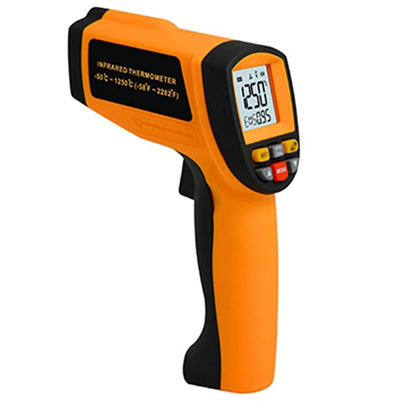 Digital Non Contact Infrared Thermometer Temperature Pyrometer IR Point GM1250 with Box
Digital Non Contact Infrared Thermometer Temperature Pyrometer IR Point GM1250 with Box