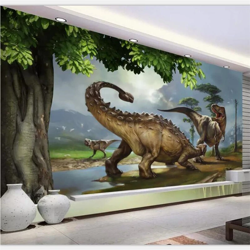 

3DBEIBEHANG Wallpaper custom high-end living room 3D stereo dinosaur mural background wall Jurassic World papel de parede