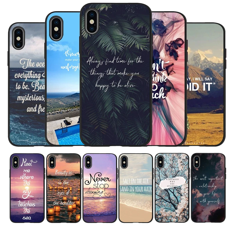 Черный чехол из ТПУ для iphone 11 pro MAX 5 5s se 6 6s 7 8 plus x 10 XR XS силиконовый путешествий гор