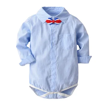 Baby Boy Cotton Romper Newborn Fashion Gentleman Bow Tie Collar Solid Color Long Sleeve Shirt Jumpsuits Blue Long Sleeves
Baby Boy Cotton Romper Newborn Fashion Gentleman Bow Tie Collar Solid Color Long Sleeve Shirt Jumpsuits Blue Long Sleeves