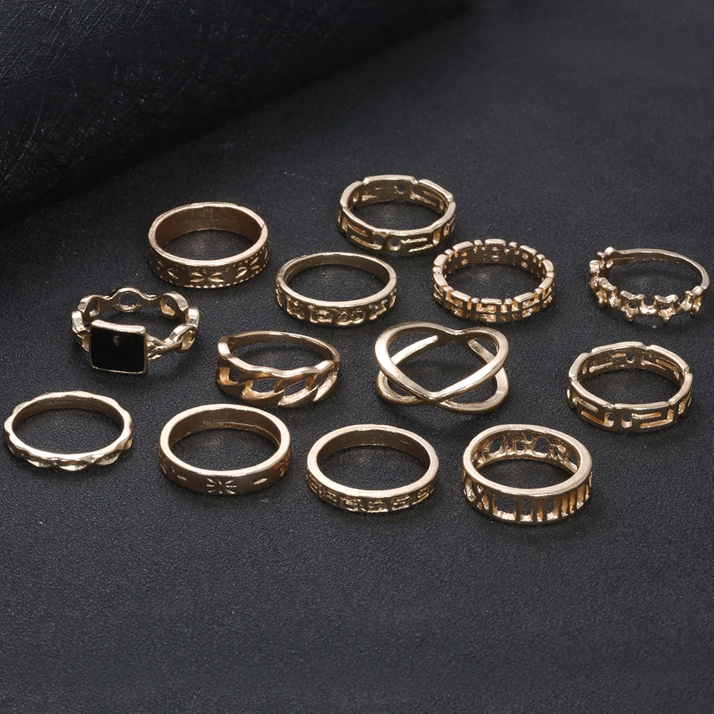 Ювелирные изделия в стиле панк женские кольца комплект колец из розового золота