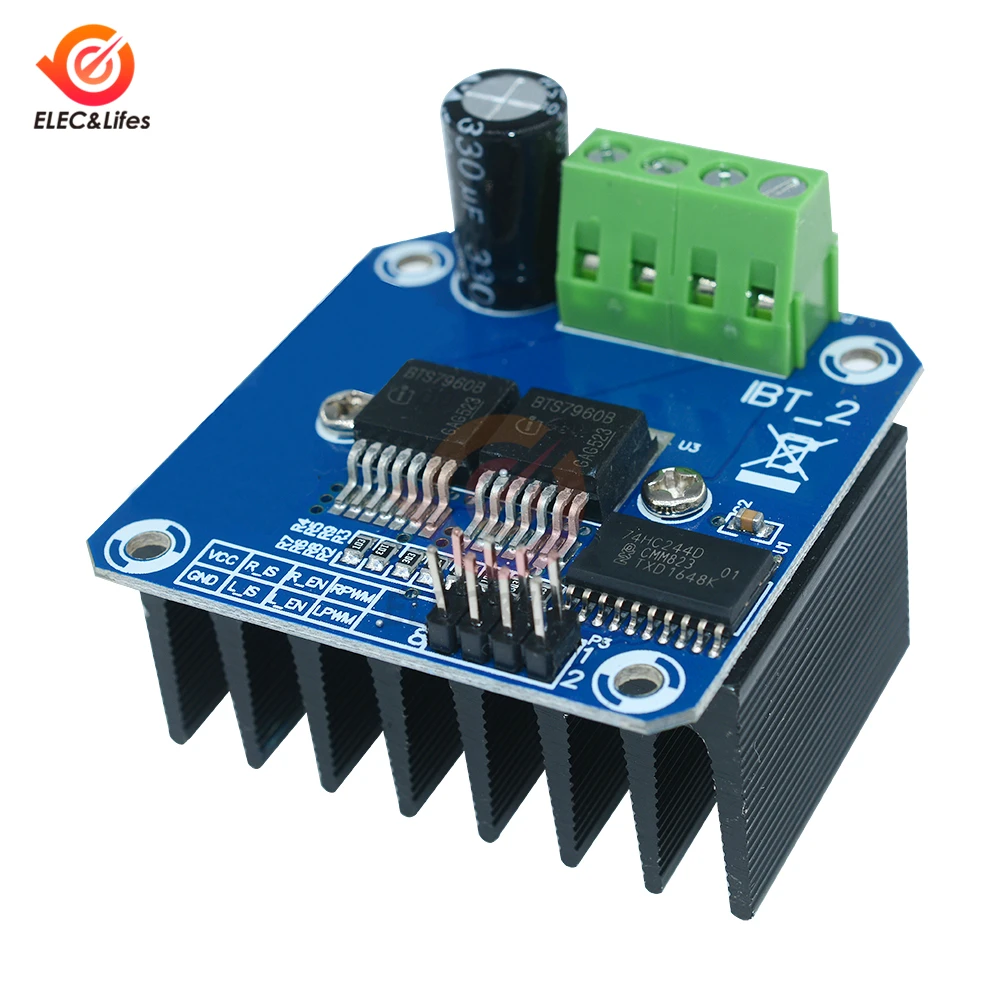 Double BTS7960 B BTS7960B 43A H-Bridge high power Motor Driver Module Board For Arduino MCU Smart Car Robot Current diagnostic
Double BTS7960 B BTS7960B 43A H-Bridge high power Motor Driver Module Board For Arduino MCU Smart Car Robot Current diagnostic