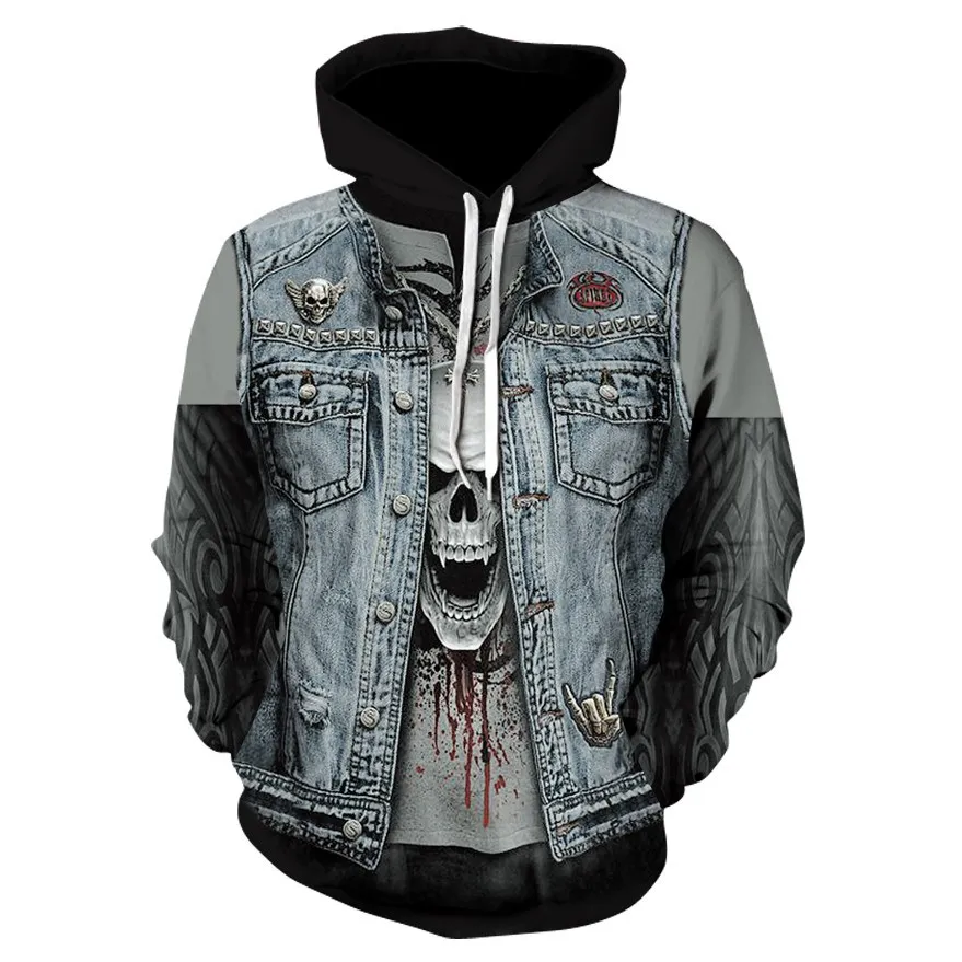 Plus Size Clothes Hoodies Sweatshirt Men's Fake two pieces Mask Skull cowboy Pullover Tops Loose Hooded Sweatshirt Tops
Plus Size Clothes Hoodies Sweatshirt Men's Fake two pieces Mask Skull cowboy Pullover Tops Loose Hooded Sweatshirt Tops