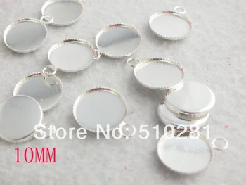 Free shipping!!! No-802 bright silver plated copper round pendant tray, tray base/settings 10mm 
Free shipping!!! No-802 bright silver plated copper round pendant tray, tray base/settings 10mm