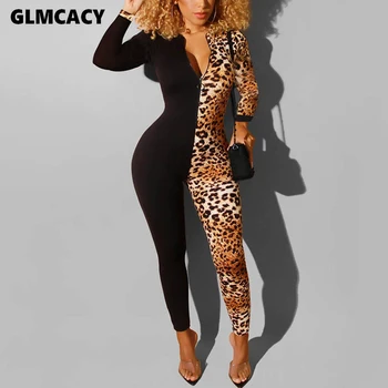 Women Leopard Printed Splicing Bodycon Skinny Jumpsuit Stretch Slim Fit Long Sleeve Spring Fall Female Street Wear Overall
Women Leopard Printed Splicing Bodycon Skinny Jumpsuit Stretch Slim Fit Long Sleeve Spring Fall Female Street Wear Overall