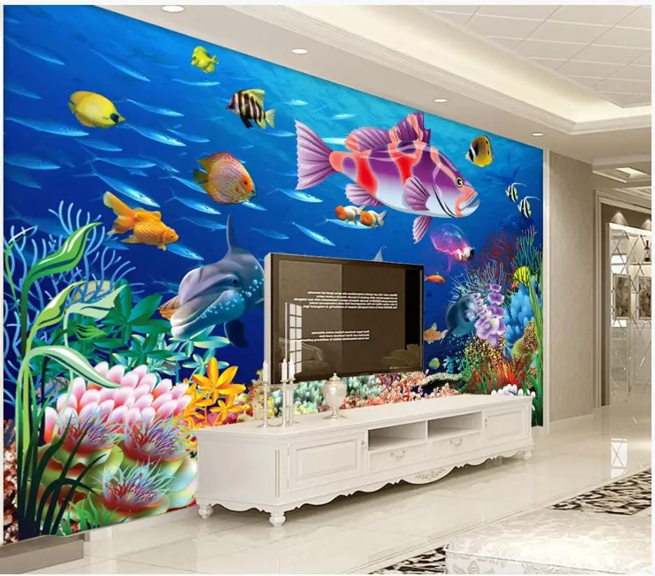 Custom photo wallpaper for walls 3 d murals wallpapers Modern decorative painting underwater world dolphin TV background wall
Custom photo wallpaper for walls 3 d murals wallpapers Modern decorative painting underwater world dolphin TV background wall
