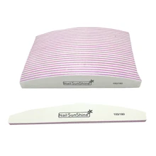 50 pièces/lot lime à ongles 100/180 grain lime a ongle blanc ongle soleil demi-lune Nail Art ponçage fichier cuticule dissolvant manucure outils(China)