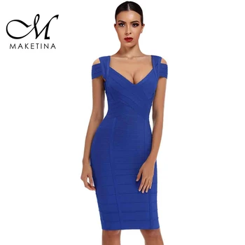 Maketina Vestidos 2020 New Sexy V Neck Bandage Dress Strappy Sleeveless Over Knee Dark Blue Bodycon Bandage Dress Party Dresses 
Maketina Vestidos 2020 New Sexy V Neck Bandage Dress Strappy Sleeveless Over Knee Dark Blue Bodycon Bandage Dress Party Dresses