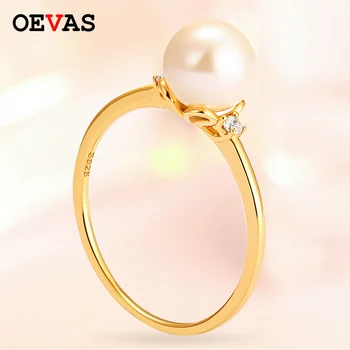 OEVAS Solid 925 Sterling Silver Pearl Ring For Women Gold Color Simple And Elegant Luxury Charm Original Ladies Fine Jewelry 
OEVAS Solid 925 Sterling Silver Pearl Ring For Women Gold Color Simple And Elegant Luxury Charm Original Ladies Fine Jewelry