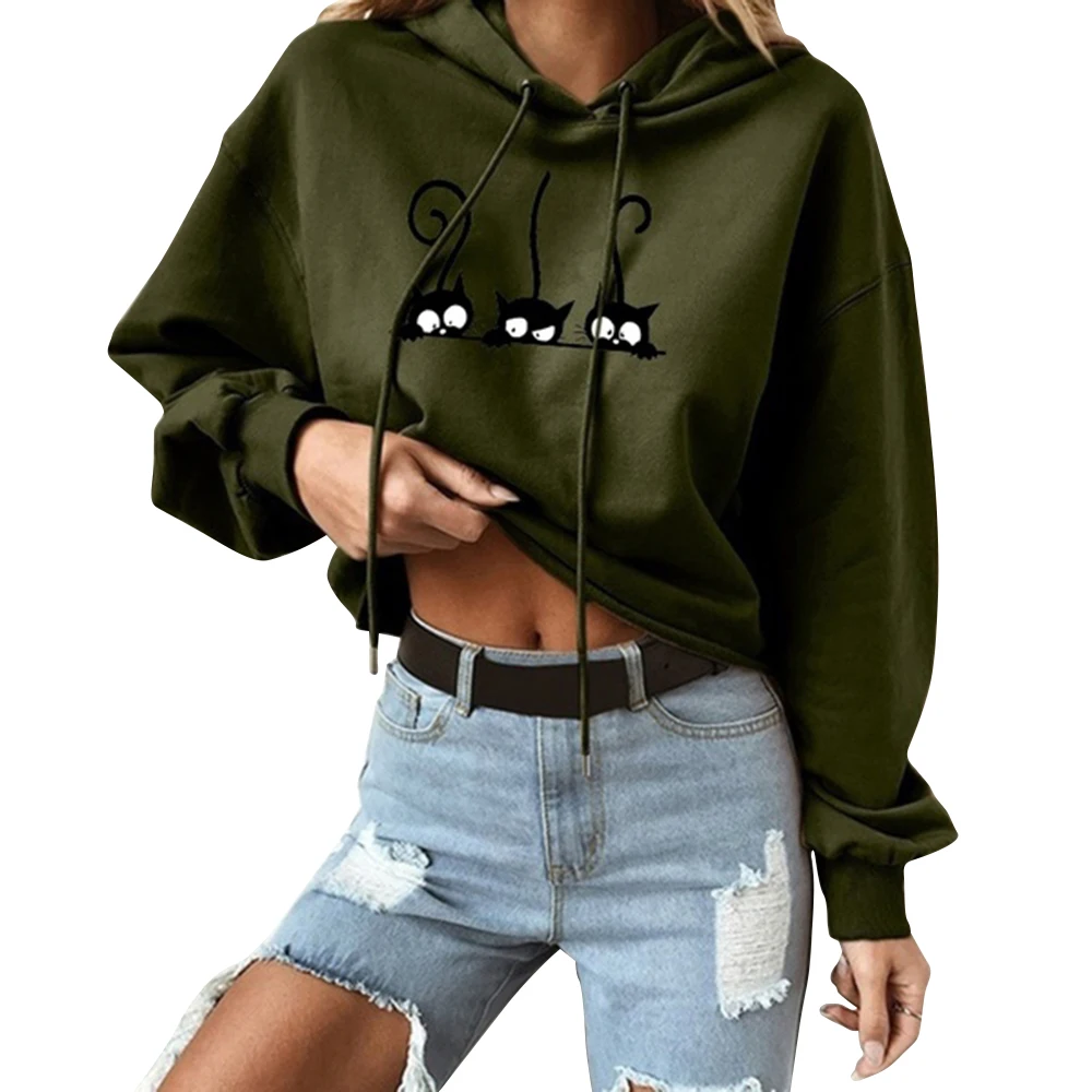 2019 New Autumn Women Hoodies Casual Cartoon Cat Print Hooded Sweatshirts Long Sleeve Pullover Female Girls Basic Sweatshirt D30
2019 New Autumn Women Hoodies Casual Cartoon Cat Print Hooded Sweatshirts Long Sleeve Pullover Female Girls Basic Sweatshirt D30