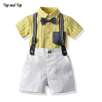 Top and Top Infant Boys Gentleman Clothing Sets Short Sleeve Plaid Bowtie Shirt Tops+Suspender Shorts Toddler Boys Clothes Suit 
Top and Top Infant Boys Gentleman Clothing Sets Short Sleeve Plaid Bowtie Shirt Tops+Suspender Shorts Toddler Boys Clothes Suit