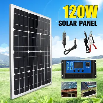 18V Solar Panel 120W Monocrystalline Panel+Car Charger+10A USB Solar Charger Controller for Outdoor Connector Battery Charger
18V Solar Panel 120W Monocrystalline Panel+Car Charger+10A USB Solar Charger Controller for Outdoor Connector Battery Charger