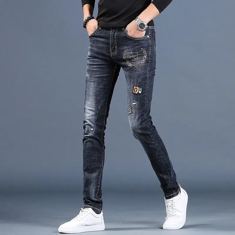 Korea Version Men’s Noble Black Blue Jeans, High Quality Slim Stretch Jeans,Print Trendy Casual Jeans, Stylish Sexy Jeans;
Korea Version Men’s Noble Black Blue Jeans, High Quality Slim Stretch Jeans,Print Trendy Casual Jeans, Stylish Sexy Jeans;
