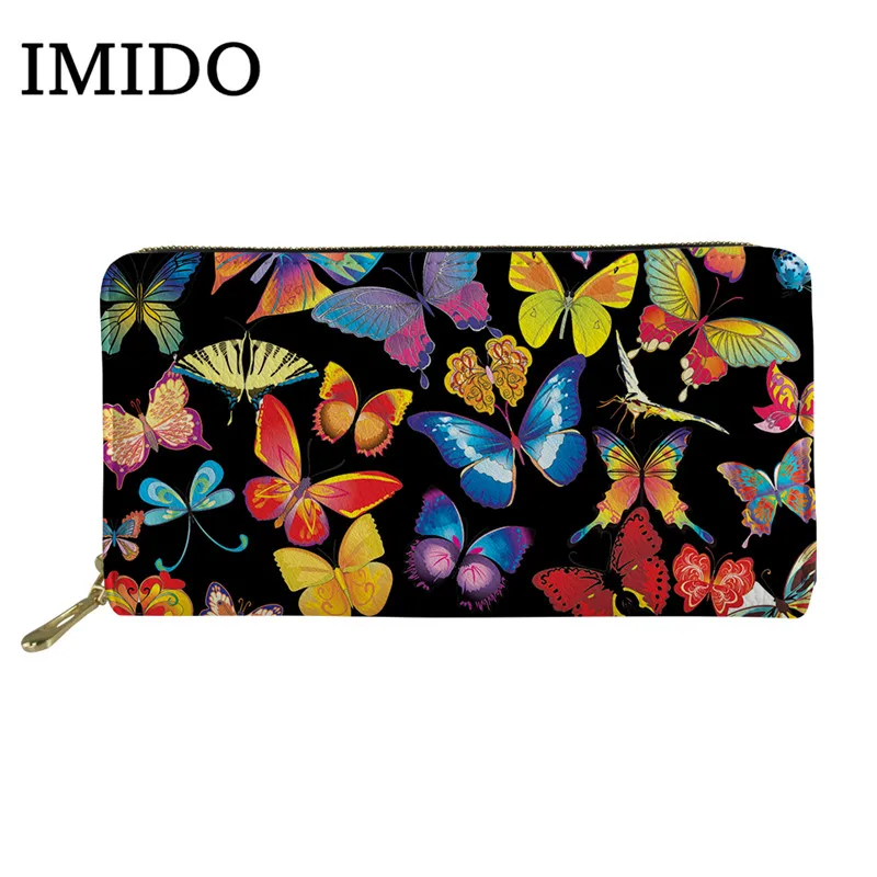 IMIDO 3D Beautiful Colorful Butterfly Pattern Printing Personalised Fashion Wallet Zipper Long Wallets Passport Travel Purse
IMIDO 3D Beautiful Colorful Butterfly Pattern Printing Personalised Fashion Wallet Zipper Long Wallets Passport Travel Purse