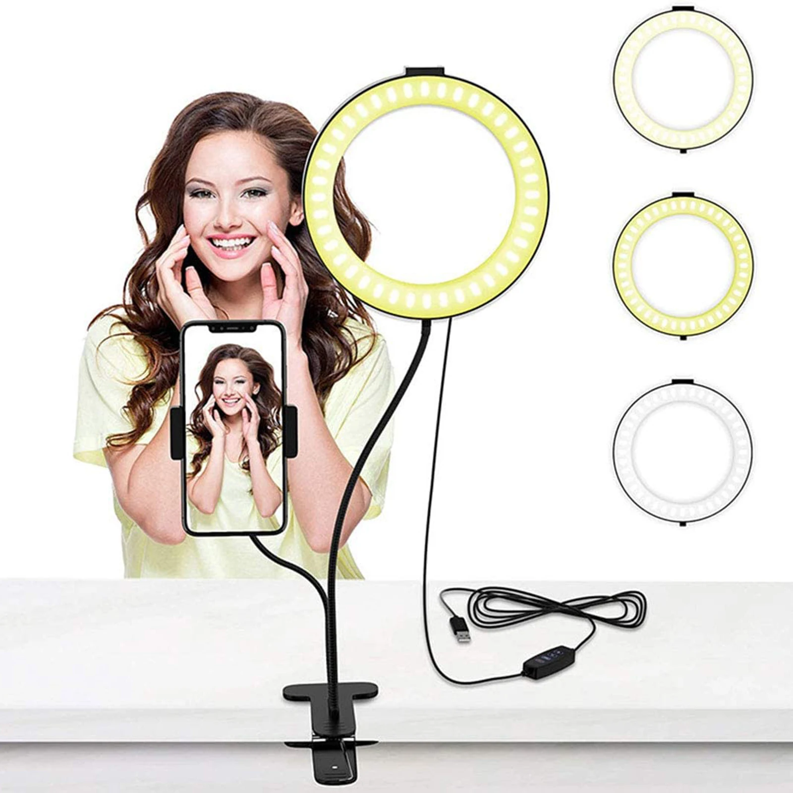 LED Ring Light Photographic Selfie Ring Lighting with Stand for Smartphone Youtube Makeup Video Studio Fill Light for Learning
LED Ring Light Photographic Selfie Ring Lighting with Stand for Smartphone Youtube Makeup Video Studio Fill Light for Learning