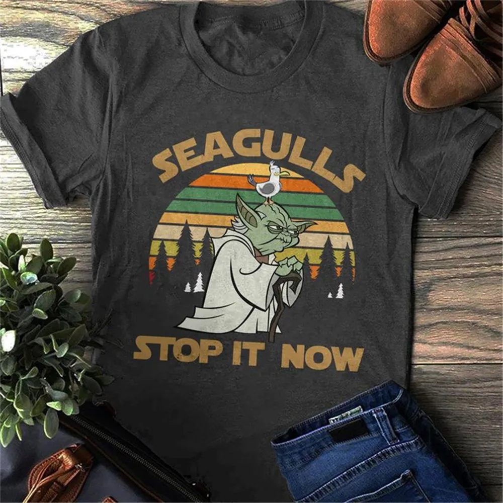 Baby Yoda Mandalorian SEAGULLS STOP IT NOW Print Harajuku Women Tshirt Casual Vintage T-shirt O-neck Short Sleeve Korean T shirt
Baby Yoda Mandalorian SEAGULLS STOP IT NOW Print Harajuku Women Tshirt Casual Vintage T-shirt O-neck Short Sleeve Korean T shirt
