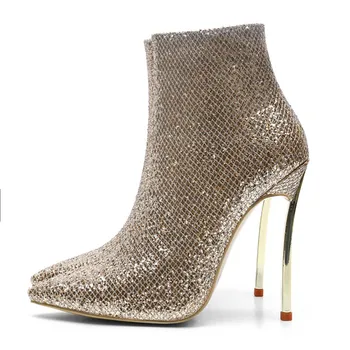 2019 New Bling Sequined Boots Female Footwear Big Size Woman Sexy High Heels Ankle Boots Pointed Toe Zipper Fashion Gold Boots
2019 New Bling Sequined Boots Female Footwear Big Size Woman Sexy High Heels Ankle Boots Pointed Toe Zipper Fashion Gold Boots