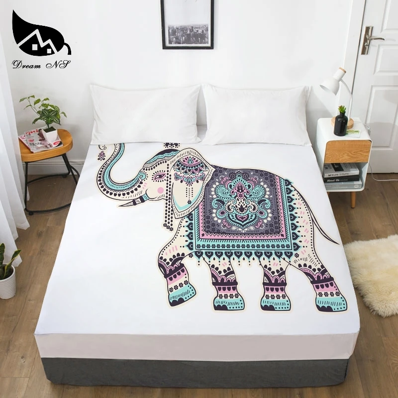 

Dream NS Bohemian Elephant Dress Up Bedroom Home Textile Sheets 3D Print Mattress Cover Sheets Bettlaken 1PCS