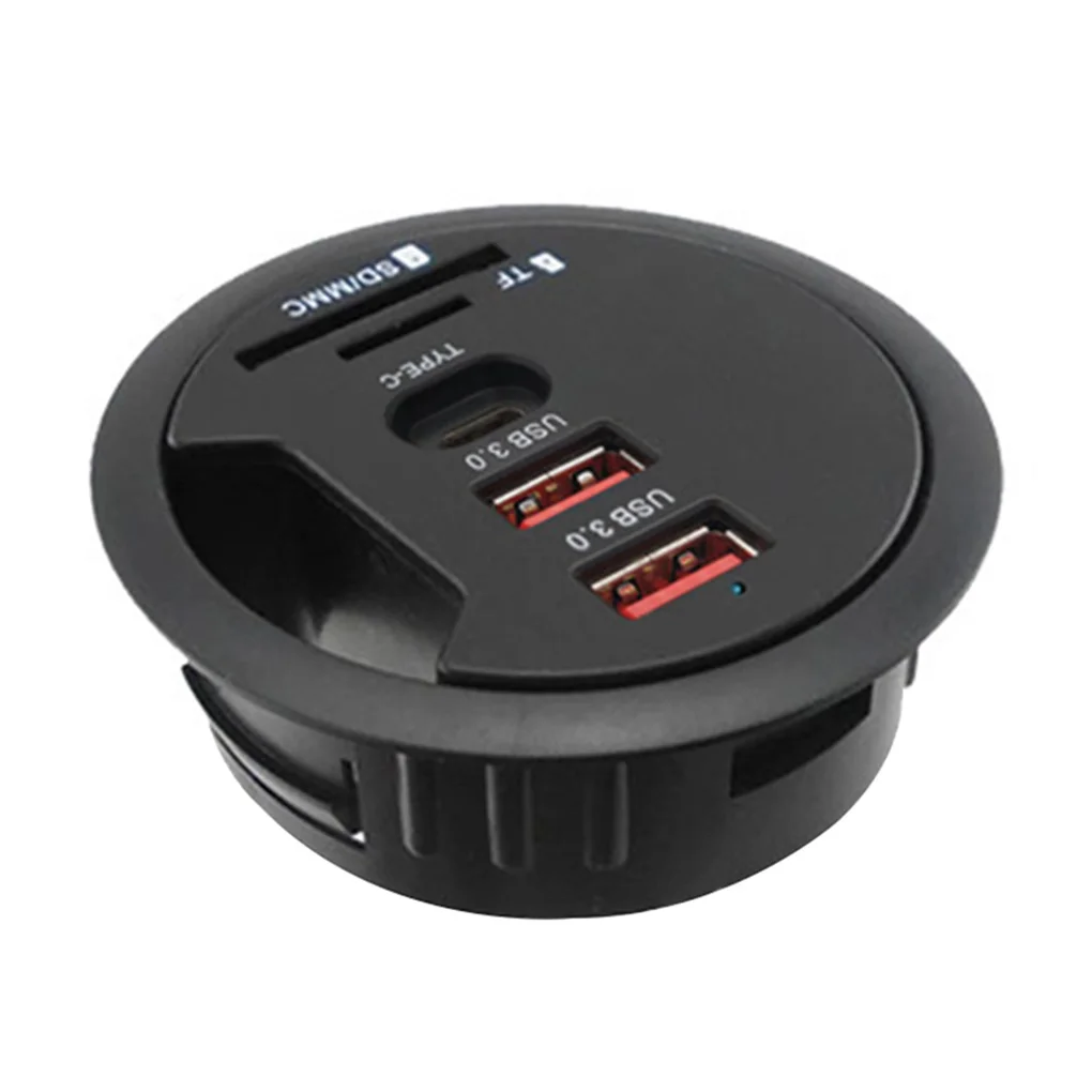 USB Hub Home Office Table Grommet Mounted USB Extender with Type-c Port SD TF Card Reader EU Plug
USB Hub Home Office Table Grommet Mounted USB Extender with Type-c Port SD TF Card Reader EU Plug