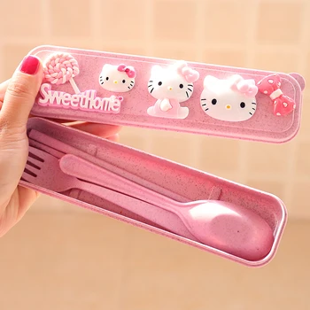 hello Kitty 1Set Portable wheat stalk Cutlery Suit with Storage Box Chopstick Fork Spoon Knife High Quality Travel Tableware
hello Kitty 1Set Portable wheat stalk Cutlery Suit with Storage Box Chopstick Fork Spoon Knife High Quality Travel Tableware
