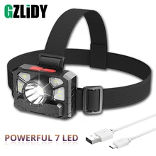 Powerful 7 LED Headlamp Waterproof 4 Modes Headlight Wide Range Lighting Fishing Lantern USB Rechargeable Mini Head Flashlight
Powerful 7 LED Headlamp Waterproof 4 Modes Headlight Wide Range Lighting Fishing Lantern USB Rechargeable Mini Head Flashlight