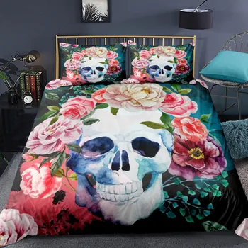 Soft 3pcs Bedding Set Skeleton 3D Printing Floral Skull Bed Set Modern Duvet Cover Set Warm Fashion Bed Kit Home/Hotel 12 Sizes
Soft 3pcs Bedding Set Skeleton 3D Printing Floral Skull Bed Set Modern Duvet Cover Set Warm Fashion Bed Kit Home/Hotel 12 Sizes