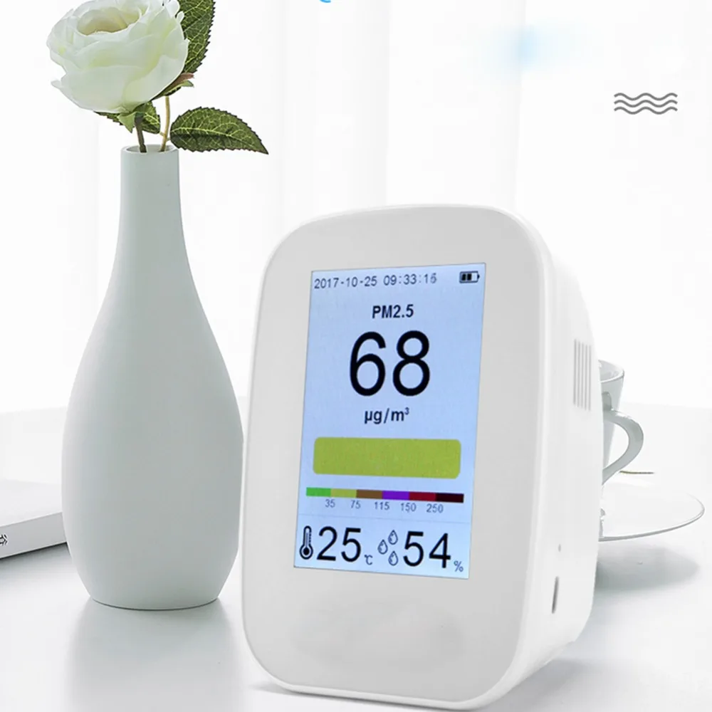 New PM2.5 HCHO TVOC Tester CO2 Meter Monitor Tester Multifunctional Air Quality Detector Gas Detector
New PM2.5 HCHO TVOC Tester CO2 Meter Monitor Tester Multifunctional Air Quality Detector Gas Detector