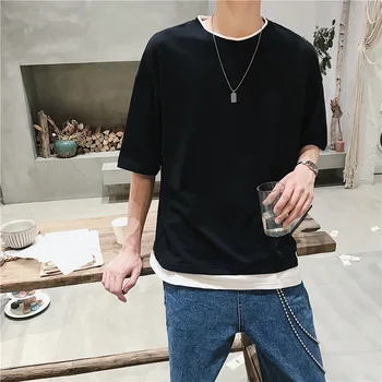 2020 Summer New Style Men Fashion Mock Two-Piece Casual Loose Short Sleeve T-shirt Handsome Students Hong Kong Style Half Sleeve
2020 Summer New Style Men Fashion Mock Two-Piece Casual Loose Short Sleeve T-shirt Handsome Students Hong Kong Style Half Sleeve