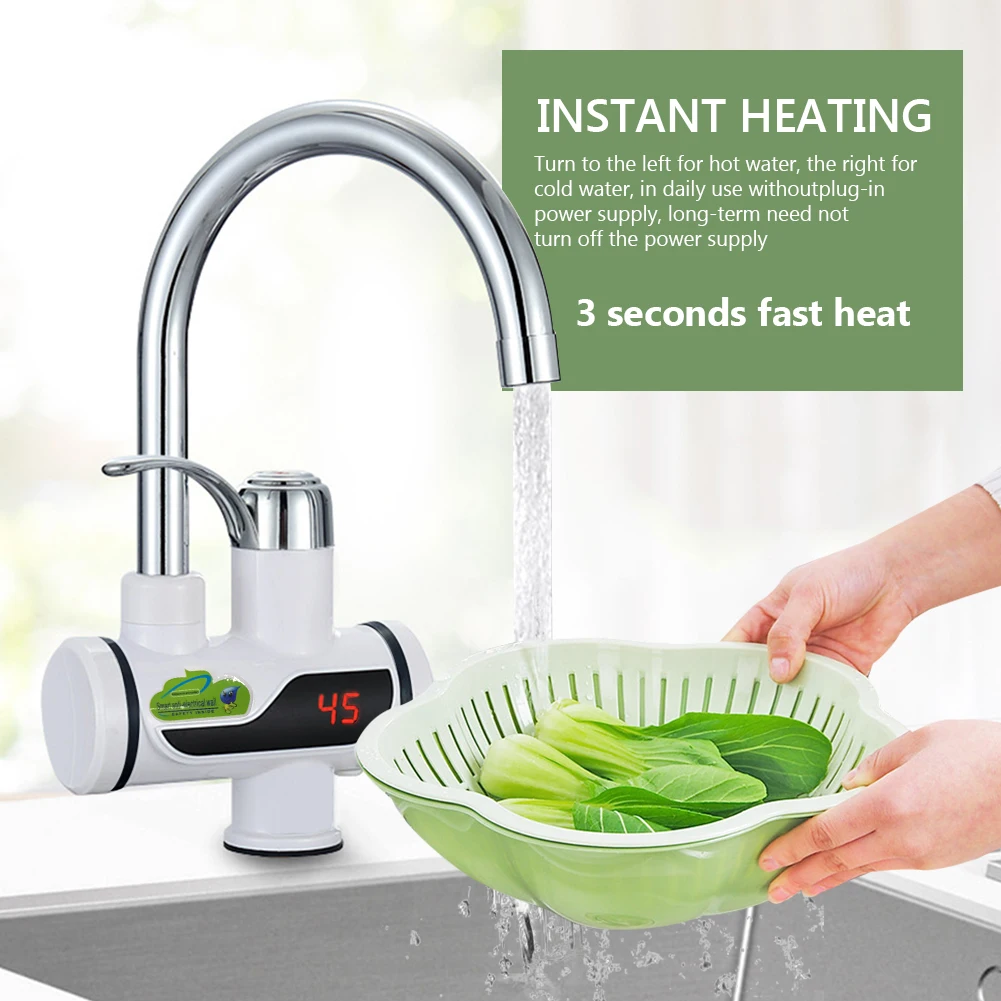 Electric Kitchen Water Heater Tap 360° Instant Hot Water Faucet Heater Cold Heating Faucet Tankless Instantaneous Water Heater
Electric Kitchen Water Heater Tap 360° Instant Hot Water Faucet Heater Cold Heating Faucet Tankless Instantaneous Water Heater