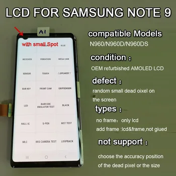New SUPER AMOLED 6.4'' LCD for SAMSUNG GALAXY Note 9 Note9 N960D N960F Display with Big Spot +Touch Screen Digitizer
New SUPER AMOLED 6.4'' LCD for SAMSUNG GALAXY Note 9 Note9 N960D N960F Display with Big Spot +Touch Screen Digitizer