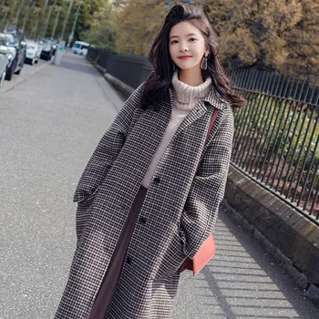 Long Wool Coat Jacket Women Autumn Winter Warm Vintage Plaid Houndstooth Runway Luxury Woolen Blend Overcoat Female Outerwear
Long Wool Coat Jacket Women Autumn Winter Warm Vintage Plaid Houndstooth Runway Luxury Woolen Blend Overcoat Female Outerwear