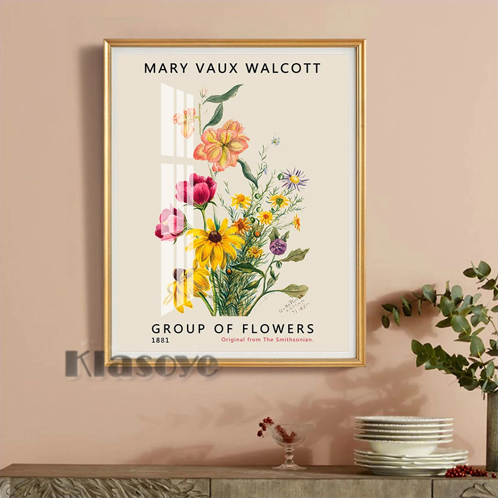 

Mary Vaux Walcott Exhibition Museum Poster Flower Illustration Minimalist Art Prints Home Decor Wall Stickers Canvas Painting