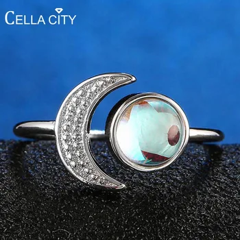 Cellacity Silver 925 Moonstone Ring For Women start shape open adjust size Charm Engagement Rings Lady Party wholesale Gift
Cellacity Silver 925 Moonstone Ring For Women start shape open adjust size Charm Engagement Rings Lady Party wholesale Gift