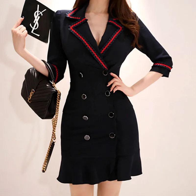 Mozuleva 2019 Autumn New Women grace Double breasted Slim V-neck Casual Mini Dresses Women Lapel Sexy Fishtail OL Dress Vestidos
Mozuleva 2019 Autumn New Women grace Double breasted Slim V-neck Casual Mini Dresses Women Lapel Sexy Fishtail OL Dress Vestidos