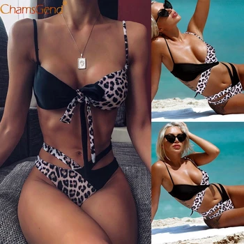 Sexy Bandage Swimwear bikini Leopard patchwork high Waist Push-up Padded Swimsuit Brazilian Bathing Swimwear Monokini Beachwear
Sexy Bandage Swimwear bikini Leopard patchwork high Waist Push-up Padded Swimsuit Brazilian Bathing Swimwear Monokini Beachwear