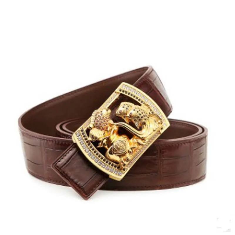 LINSHE new crocodile The belt men The real thing luxury generous men belt Smooth buckle goldfish Genuine leather
LINSHE new crocodile The belt men The real thing luxury generous men belt Smooth buckle goldfish Genuine leather
