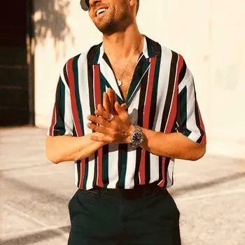 Luxury Men's Striped Shirts Casual Short Sleeve Tops Male Loose Casual Blouse Fashion Stylish Summer Tops Shirts
Luxury Men's Striped Shirts Casual Short Sleeve Tops Male Loose Casual Blouse Fashion Stylish Summer Tops Shirts