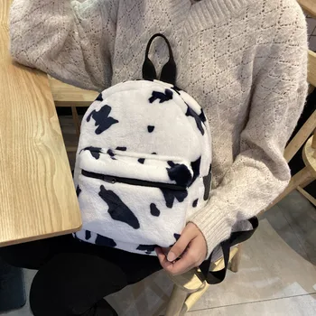 Plush cow bag plush backpack cute autumn and winter plush bag small backpack Large Capacity Female Travel Backpack School Bag
Plush cow bag plush backpack cute autumn and winter plush bag small backpack Large Capacity Female Travel Backpack School Bag