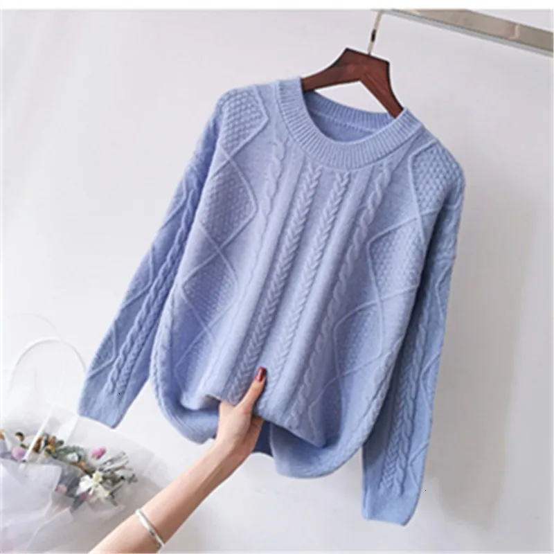 O-Neck Warm Loose Thick Solid Casual Long Sleeve Knitted Sweater Pullover Fashion Winter All Match Pull Femme Female Women New
O-Neck Warm Loose Thick Solid Casual Long Sleeve Knitted Sweater Pullover Fashion Winter All Match Pull Femme Female Women New