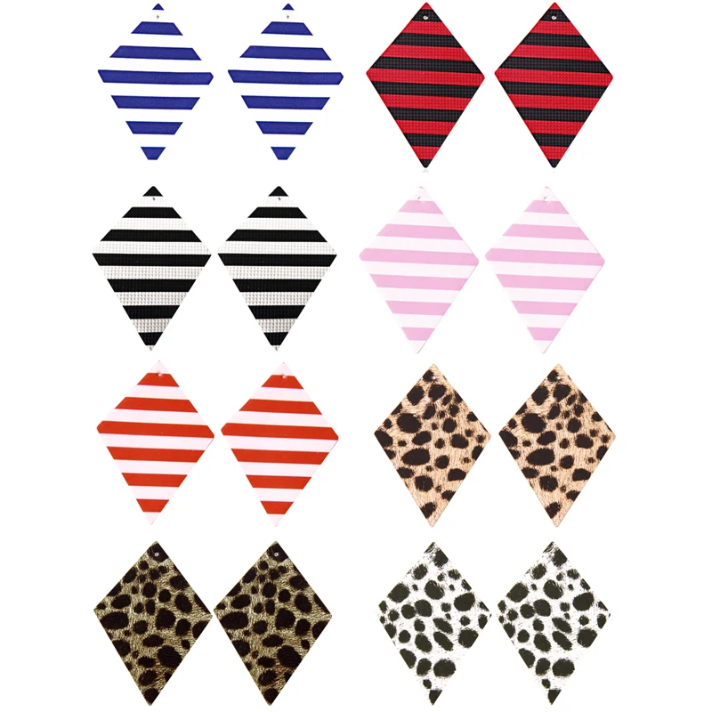 50Pcs Wholesale Faux Leather Earrings Accessories Stripe Diamond Shape Charms For DIY Handmade Making Earring Jewelry Collection
50Pcs Wholesale Faux Leather Earrings Accessories Stripe Diamond Shape Charms For DIY Handmade Making Earring Jewelry Collection