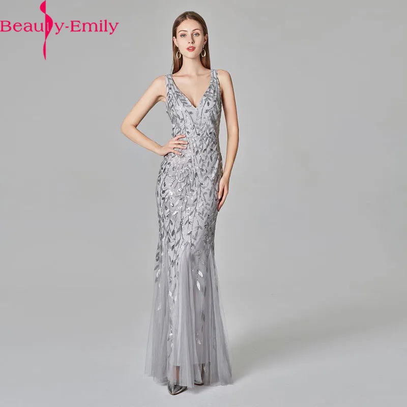 Beauty Emily Sexy V Neck Tank Sleeve Evening Dress 2019 Fashion Silver Appliques Tulle Mermaid Dress Zipper Back Robe De Soiree
Beauty Emily Sexy V Neck Tank Sleeve Evening Dress 2019 Fashion Silver Appliques Tulle Mermaid Dress Zipper Back Robe De Soiree