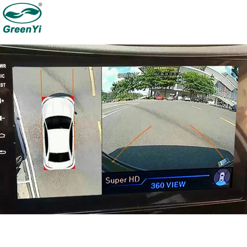 

GreenYi 1080P 2D 360 Degree Bird View Panorama System With 4 CCTV Cameras , Car Parking Surround View Video Recorder DVR Monitor