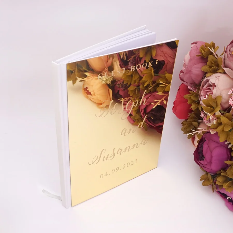 acrylic mirror engraved art couple names custom wedding gifts