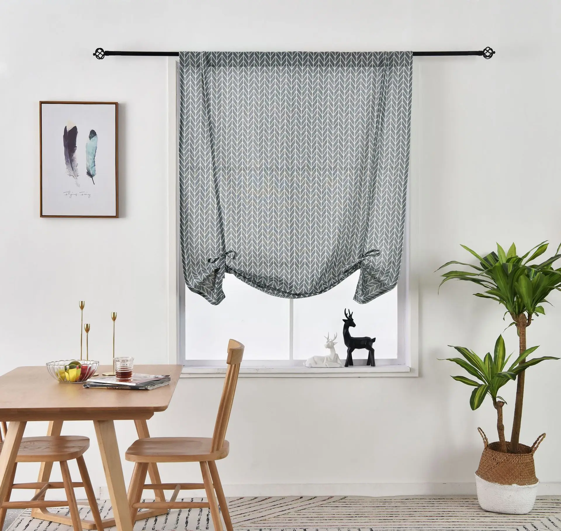 Roman Curtains for Windows Gray Geometric Printing Finished Curtain Semi Shade Curtains
Roman Curtains for Windows Gray Geometric Printing Finished Curtain Semi Shade Curtains