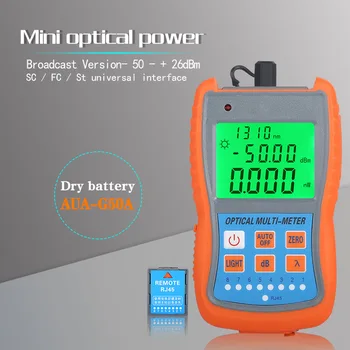 FTTH Mini Optical Power Meter AUA-G70A/50A OPM Fiber Optical Cable Tester -70dBm~+10dBm SC/FC/ST Universal interface Connector
FTTH Mini Optical Power Meter AUA-G70A/50A OPM Fiber Optical Cable Tester -70dBm~+10dBm SC/FC/ST Universal interface Connector